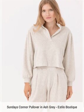 Sundays Connor Pullover in Ash Grey Never Worn